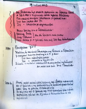 List z ručně psaného deníku mjr. Škobise.