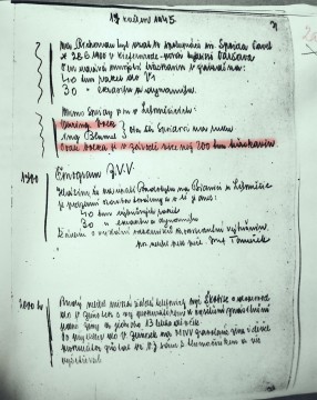 Bez bližšího upřesnění je jméno Volk zmíněno i na jednom z listů ručně psaného deníku mjr. Škobise.