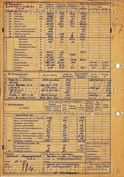 Rubová část listu stavebního deníku ze dne 31. 3.1945.