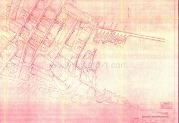 Výřez z části mapy podzemí Richard 1. Vpravo nahoře je zakreslena plánovaná kotelna, včetně vyznačených větracích vrtů – komínů?