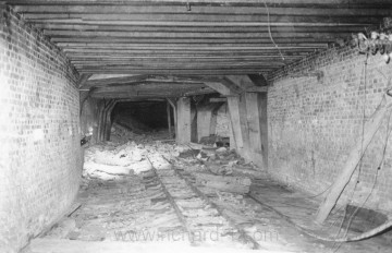 Kolejiště poválečné těžby v chodbě D.