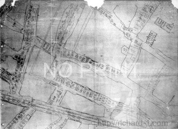 Část plánu rozmístění strojů v podzemní továrně Richard I.(zdroj mapy – archiv Památníku Terezín. Mapa je přechovávána v archivu Památníku Terezín).